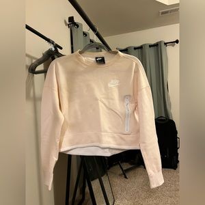Nike Cream Cropped Sweatshirt Small